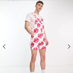 ASOS DESIGN short overalls with all over print - 2XL NWT